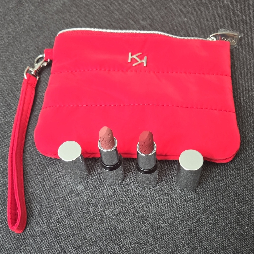 💥New Kiko Small Cosmetic Bag w/ 2 Lipsticks